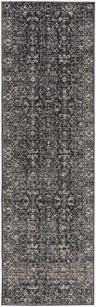 Evoke Estella Charcoal Transitional Runner Rug Rug Culture