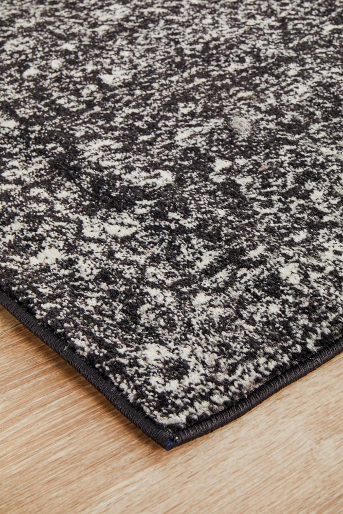 Evoke Estella Charcoal Transitional Runner Rug Rug Culture