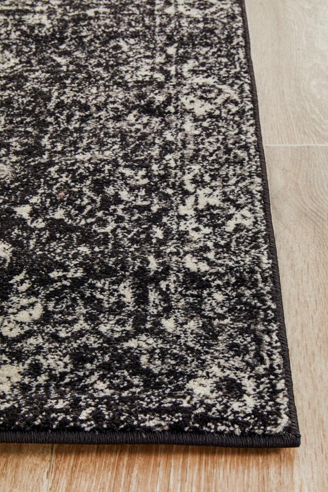 Evoke Estella Charcoal Transitional Runner Rug Rug Culture