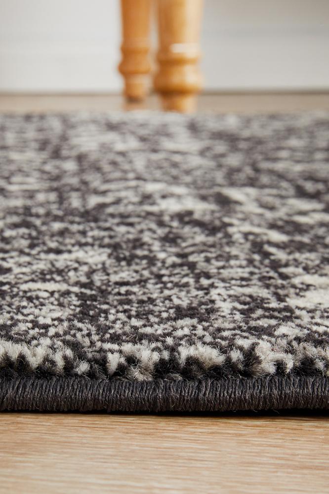 Evoke Estella Charcoal Transitional Runner Rug Rug Culture