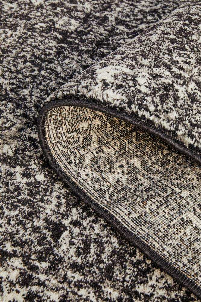 Evoke Estella Charcoal Transitional Runner Rug Rug Culture