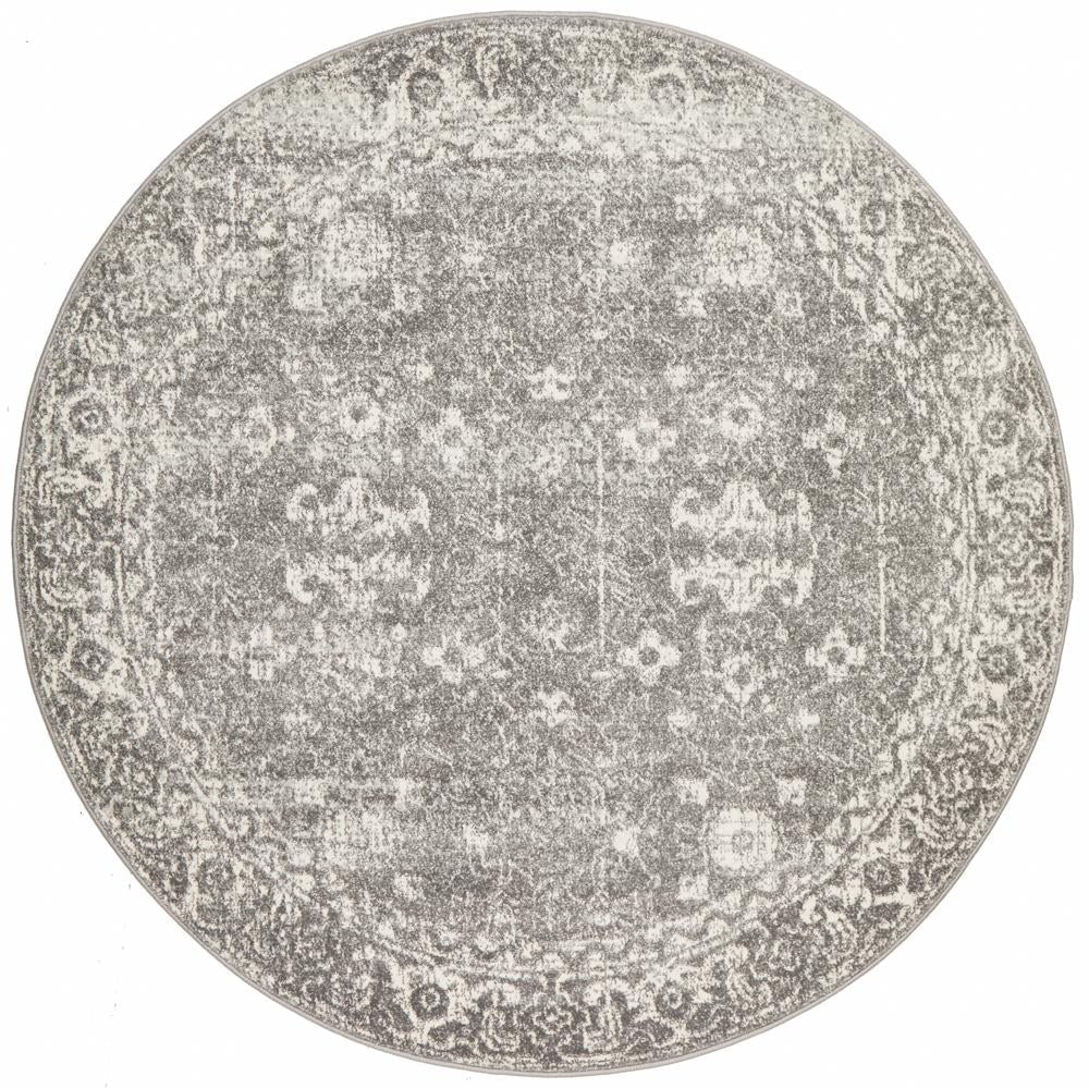 Evoke Pidgeon Grey Transitional Round Rug Rug Culture