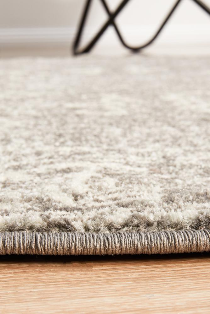 Evoke Pidgeon Grey Transitional Round Rug Rug Culture