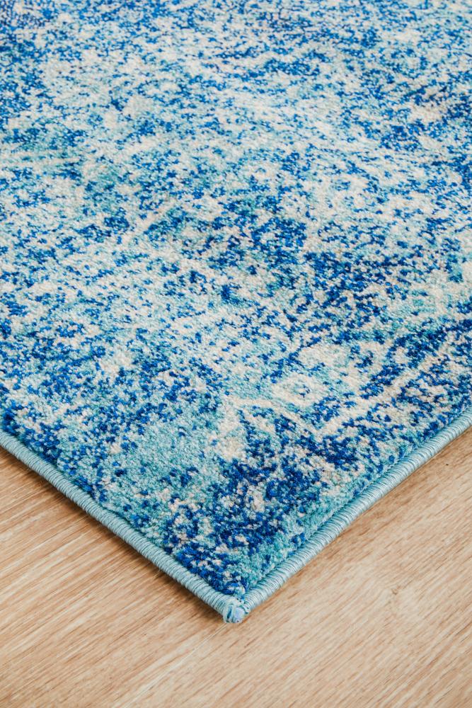 Evoke Muse Blue Transitional Runner Rug Rug Culture