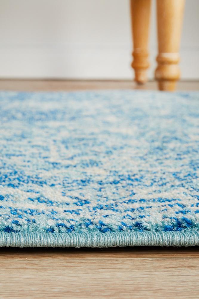 Evoke Muse Blue Transitional Runner Rug Rug Culture