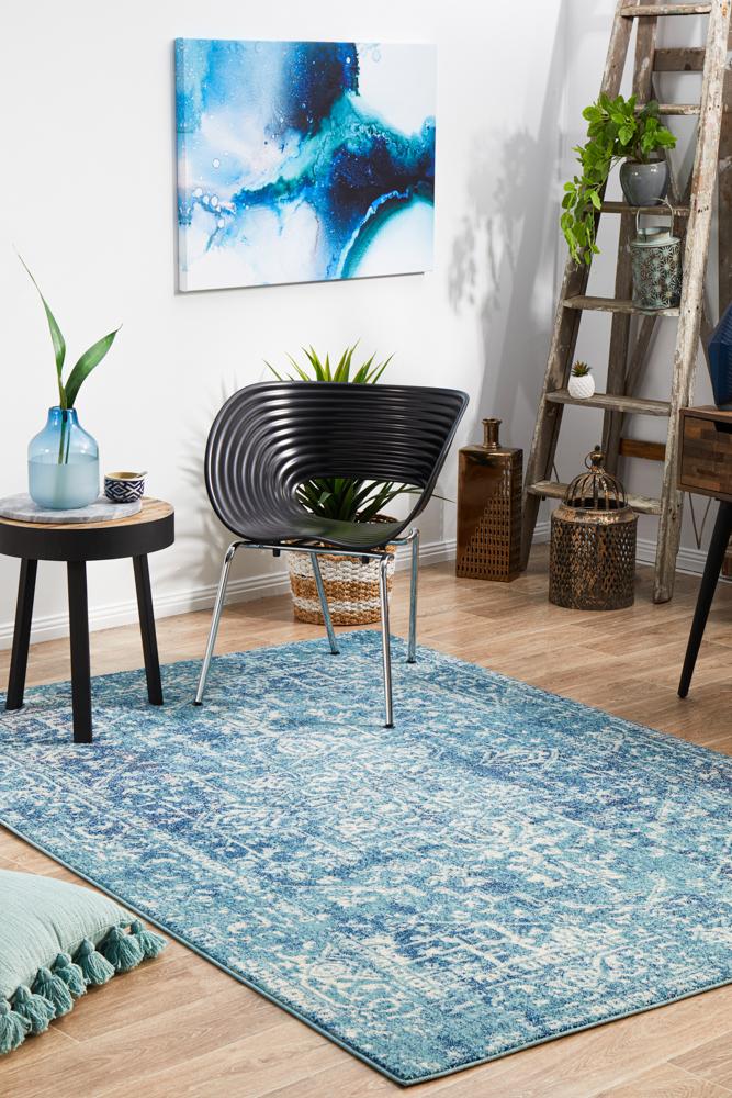Evoke Muse Blue Transitional Rug Rug Culture