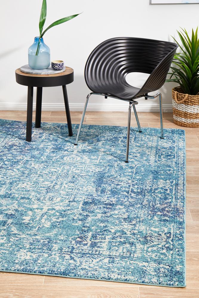 Evoke Muse Blue Transitional Rug Rug Culture