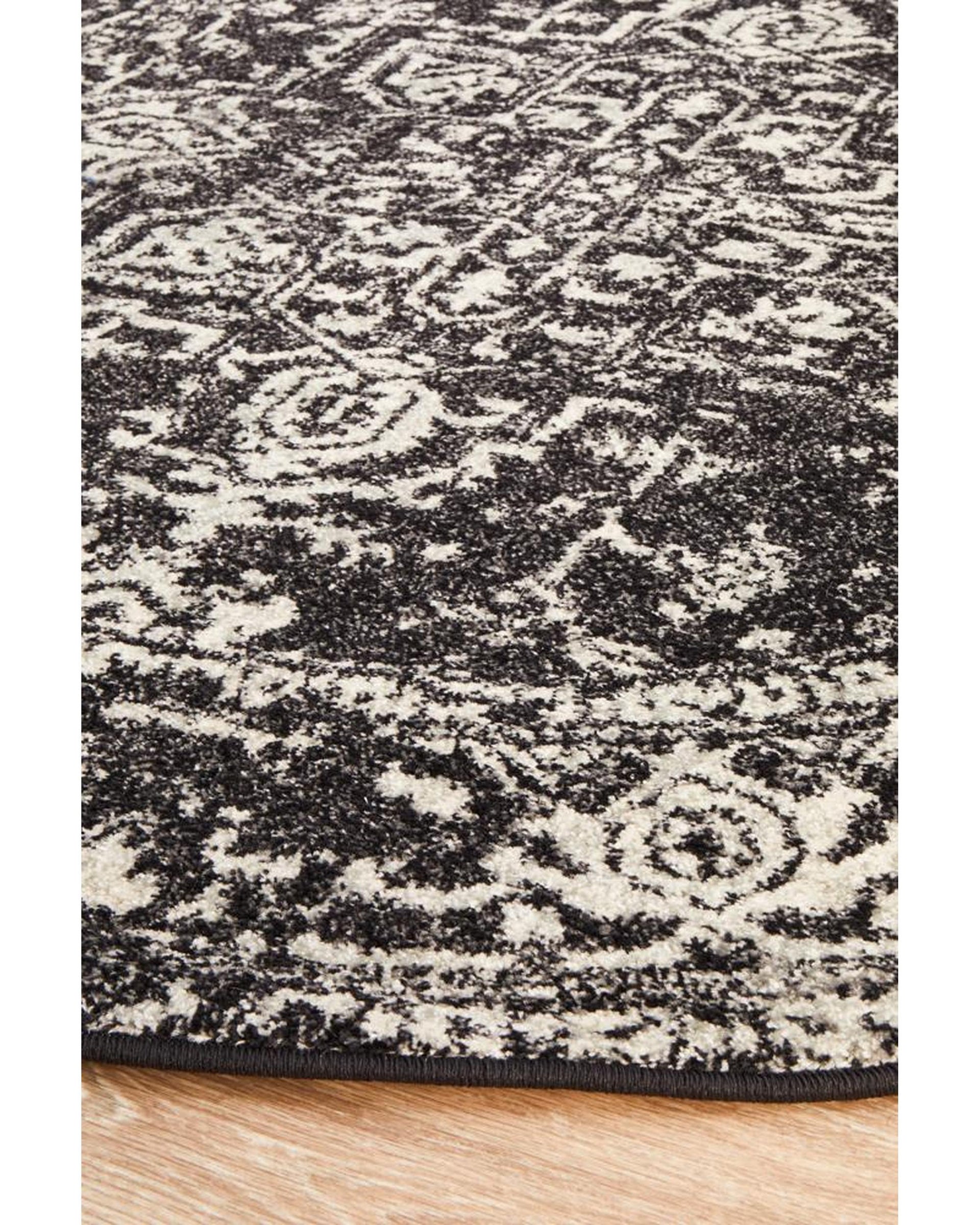 Evoke Scape Charcoal Transitional Round Rug Rug Culture