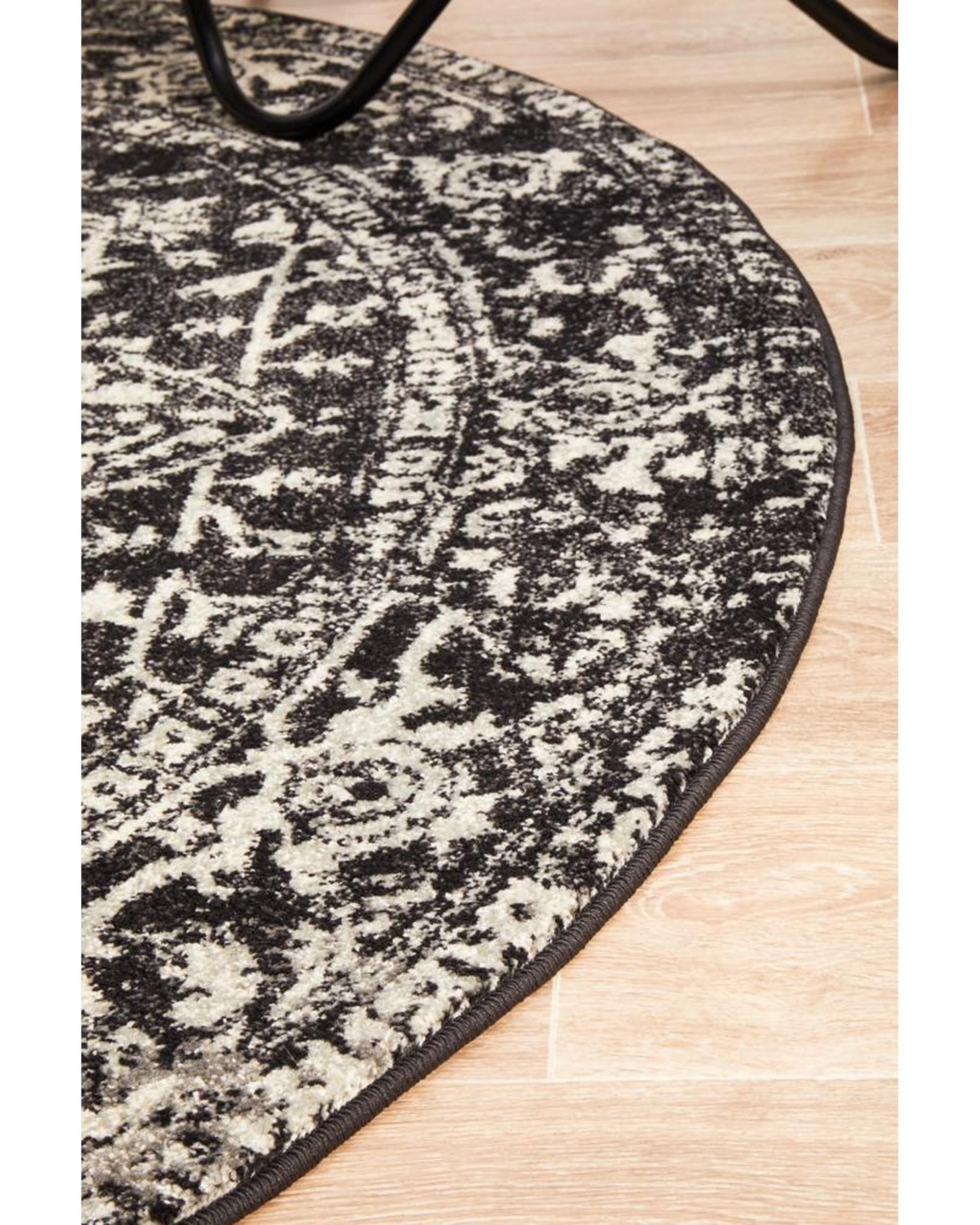 Evoke Scape Charcoal Transitional Round Rug Rug Culture
