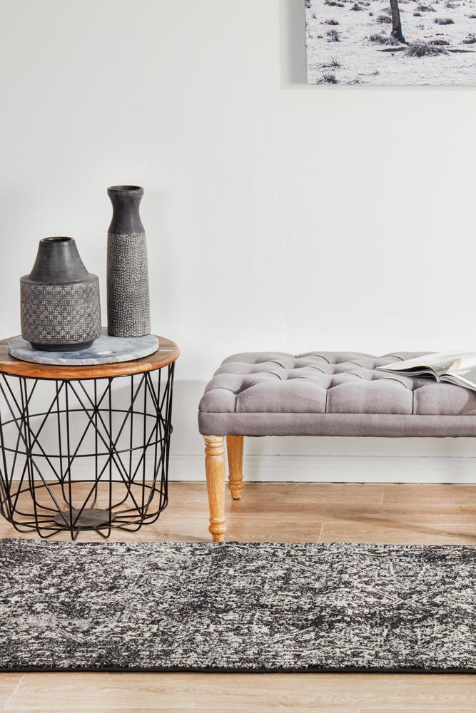 Evoke Scape Charcoal Transitional Runner Rug Rug Culture