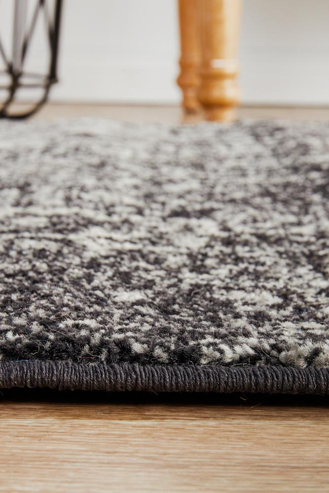Evoke Scape Charcoal Transitional Runner Rug Rug Culture
