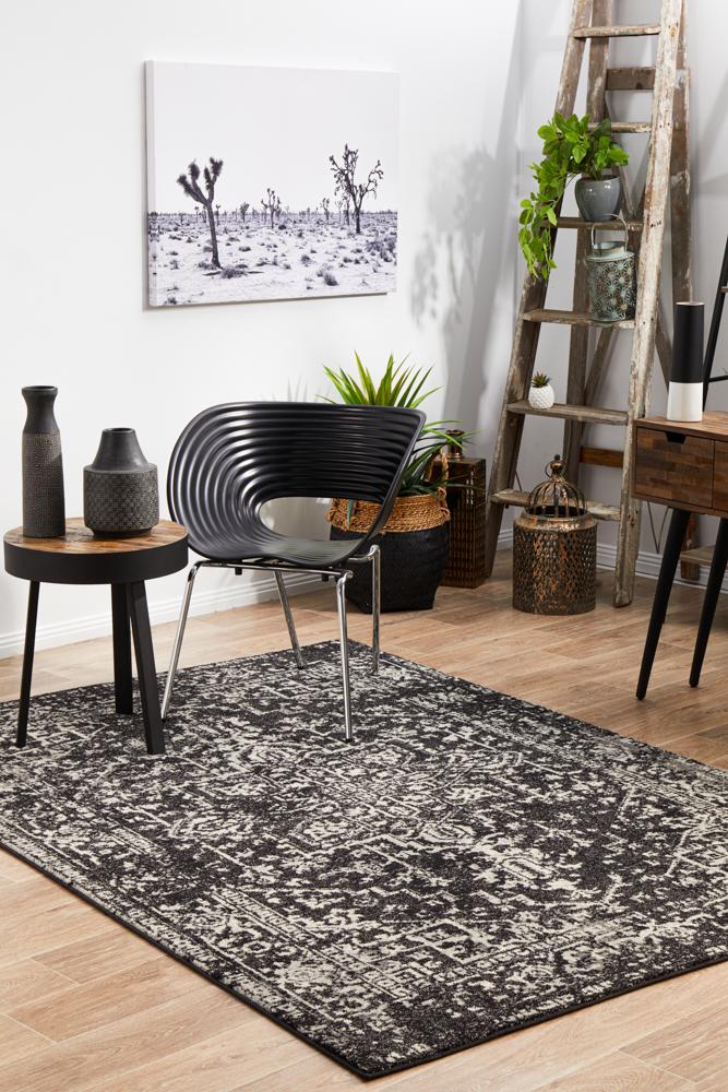 Evoke Scape Charcoal Transitional Rug Rug Culture