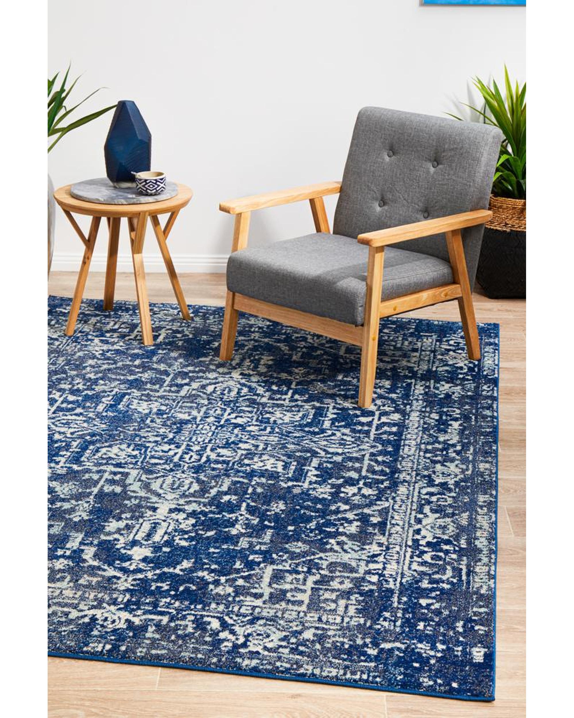 Evoke Contrast Navy Transitional Rug Rug Culture