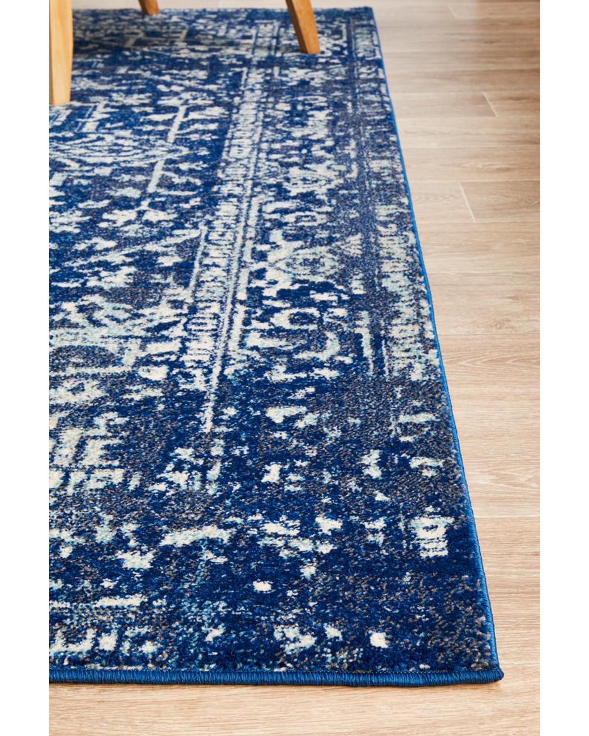 Evoke Contrast Navy Transitional Rug Rug Culture