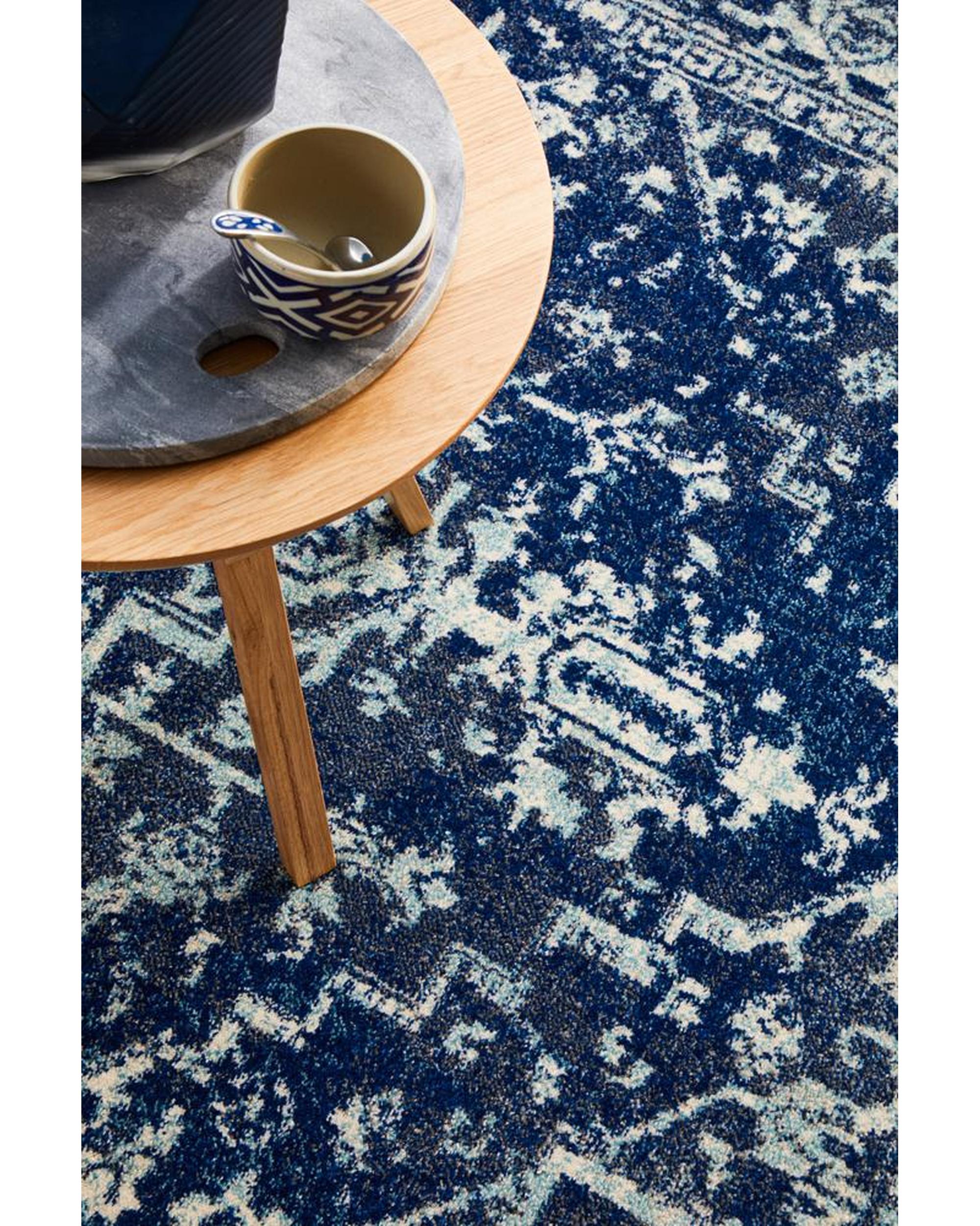 Evoke Contrast Navy Transitional Rug Rug Culture
