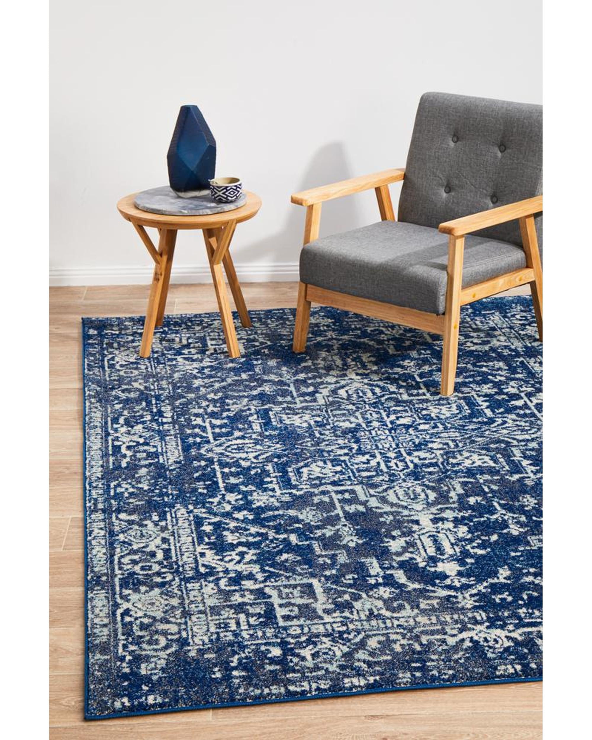 Evoke Contrast Navy Transitional Rug Rug Culture