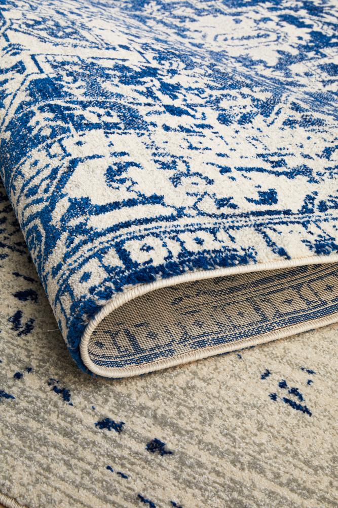 Evoke Horizon White Navy Transitional Rug Rug Culture