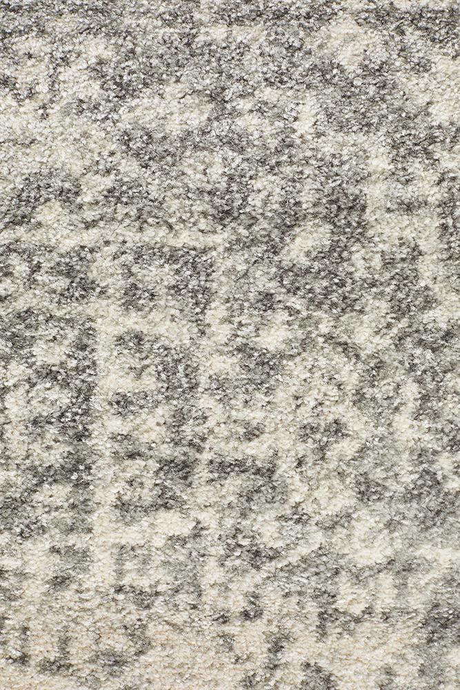 Evoke Dream White Silver Transitional Runner Rug Rug Culture