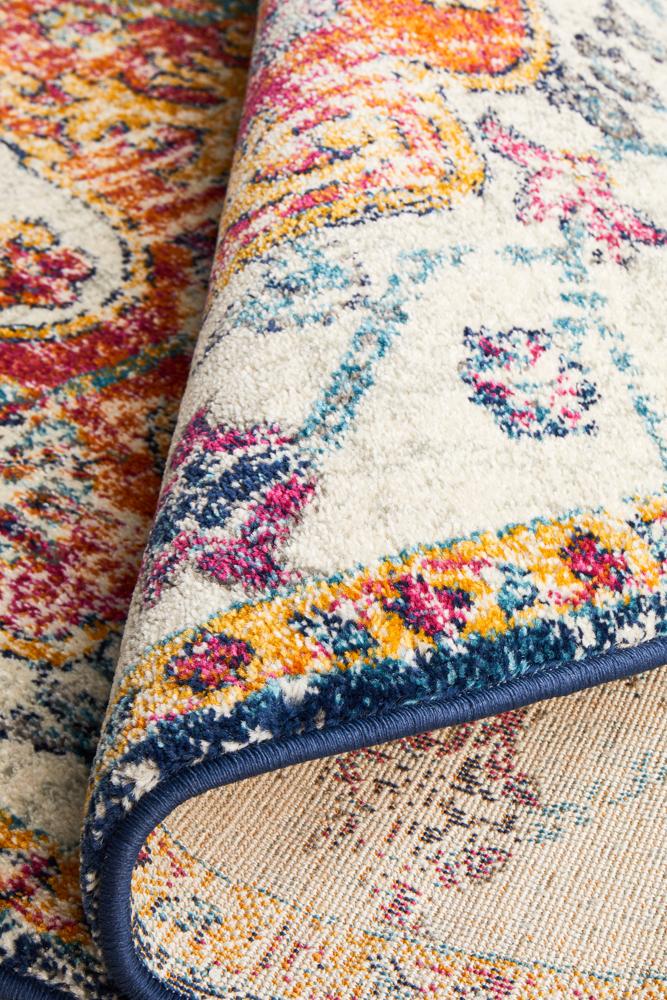 Evoke Carnival White Transitional Round Rug Rug Culture