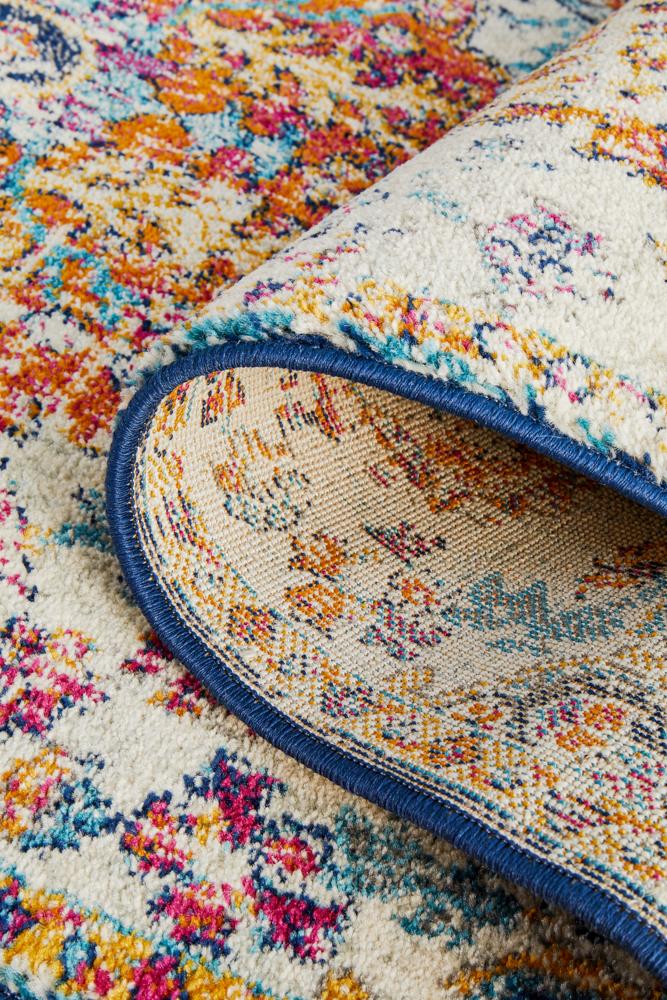 Evoke Carnival White Transitional Runner Rug Rug Culture