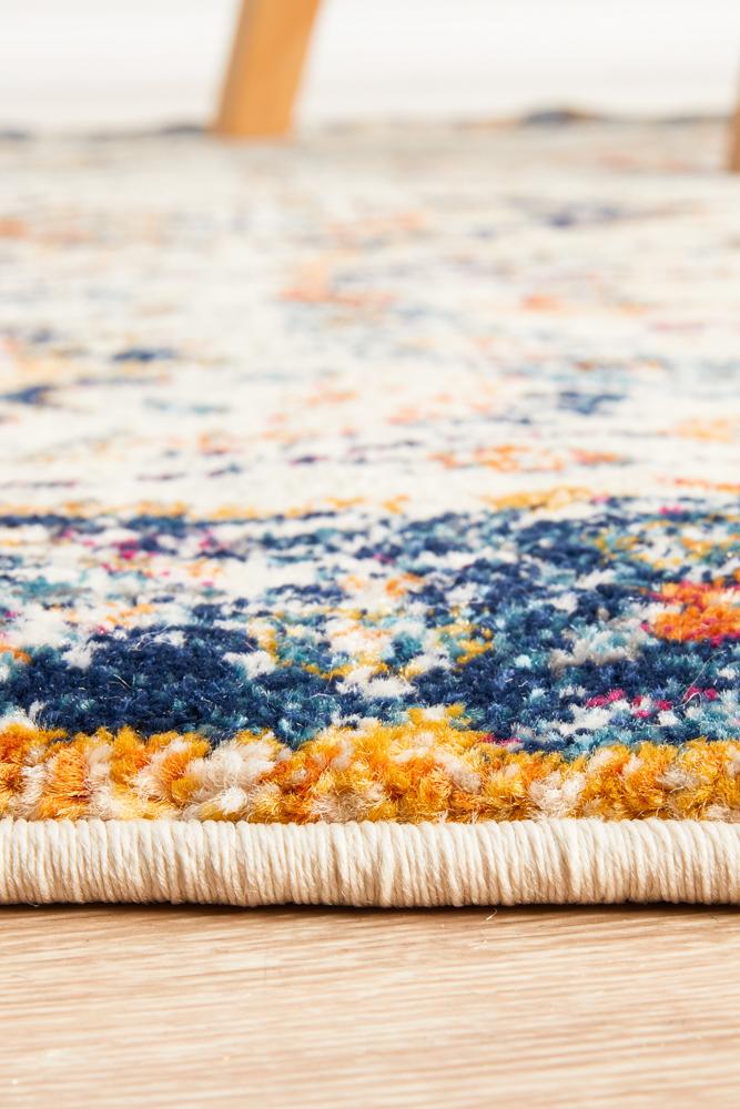 Evoke Peacock Ivory Transitional Round Rug Rug Culture