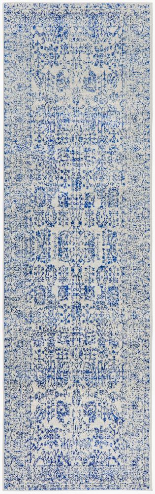 Evoke Frost Blue Transitional Runner Rug Rug Culture
