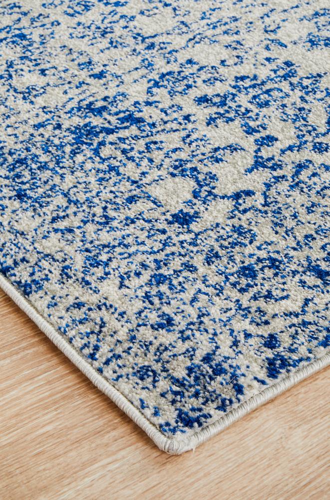 Evoke Frost Blue Transitional Runner Rug Rug Culture