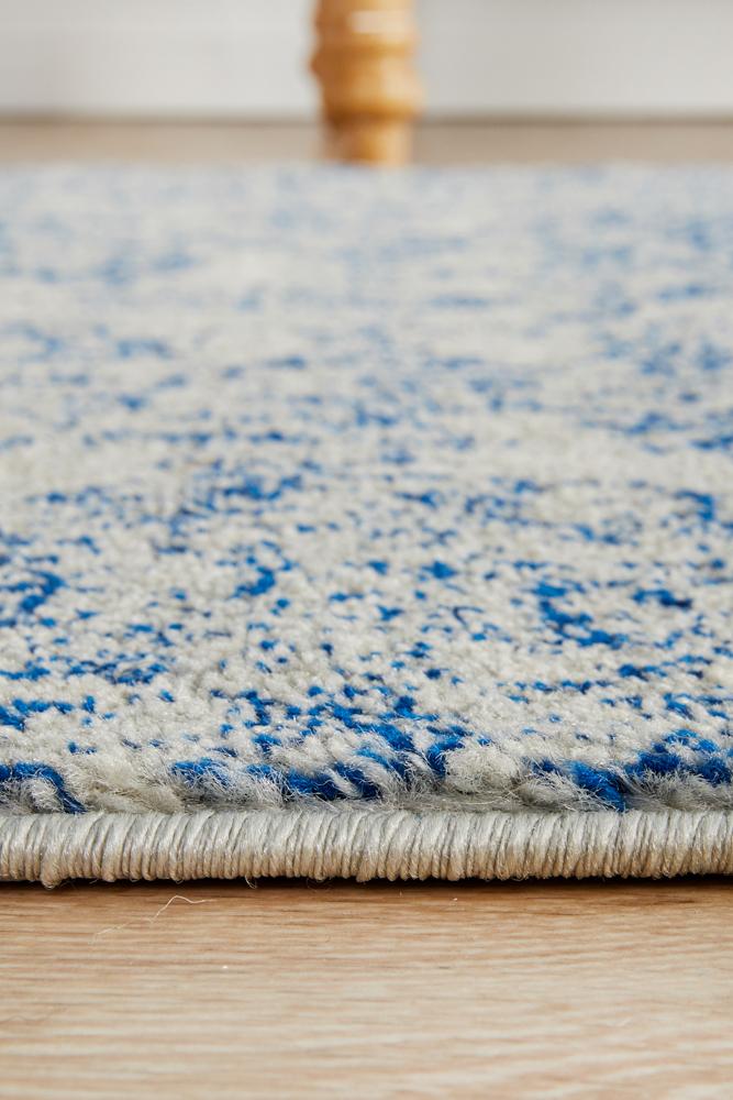 Evoke Frost Blue Transitional Runner Rug Rug Culture