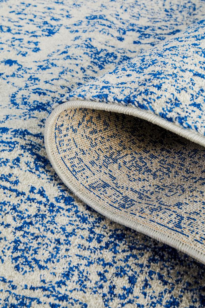 Evoke Frost Blue Transitional Runner Rug Rug Culture