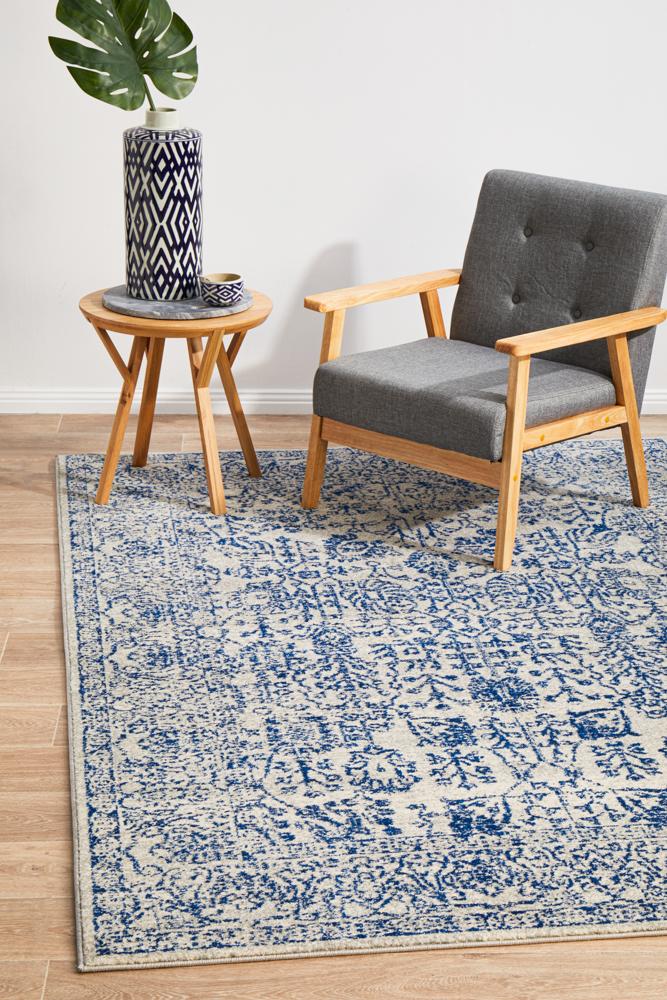 Evoke Frost Blue Transitional Rug Rug Culture