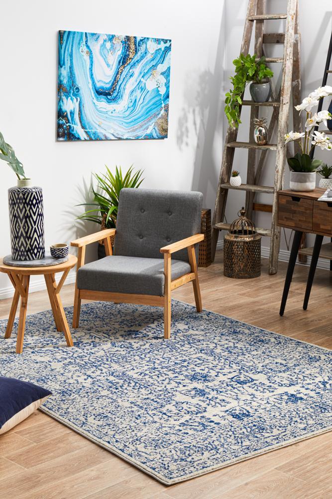 Evoke Frost Blue Transitional Rug Rug Culture