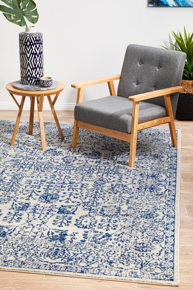 Evoke Frost Blue Transitional Rug Rug Culture