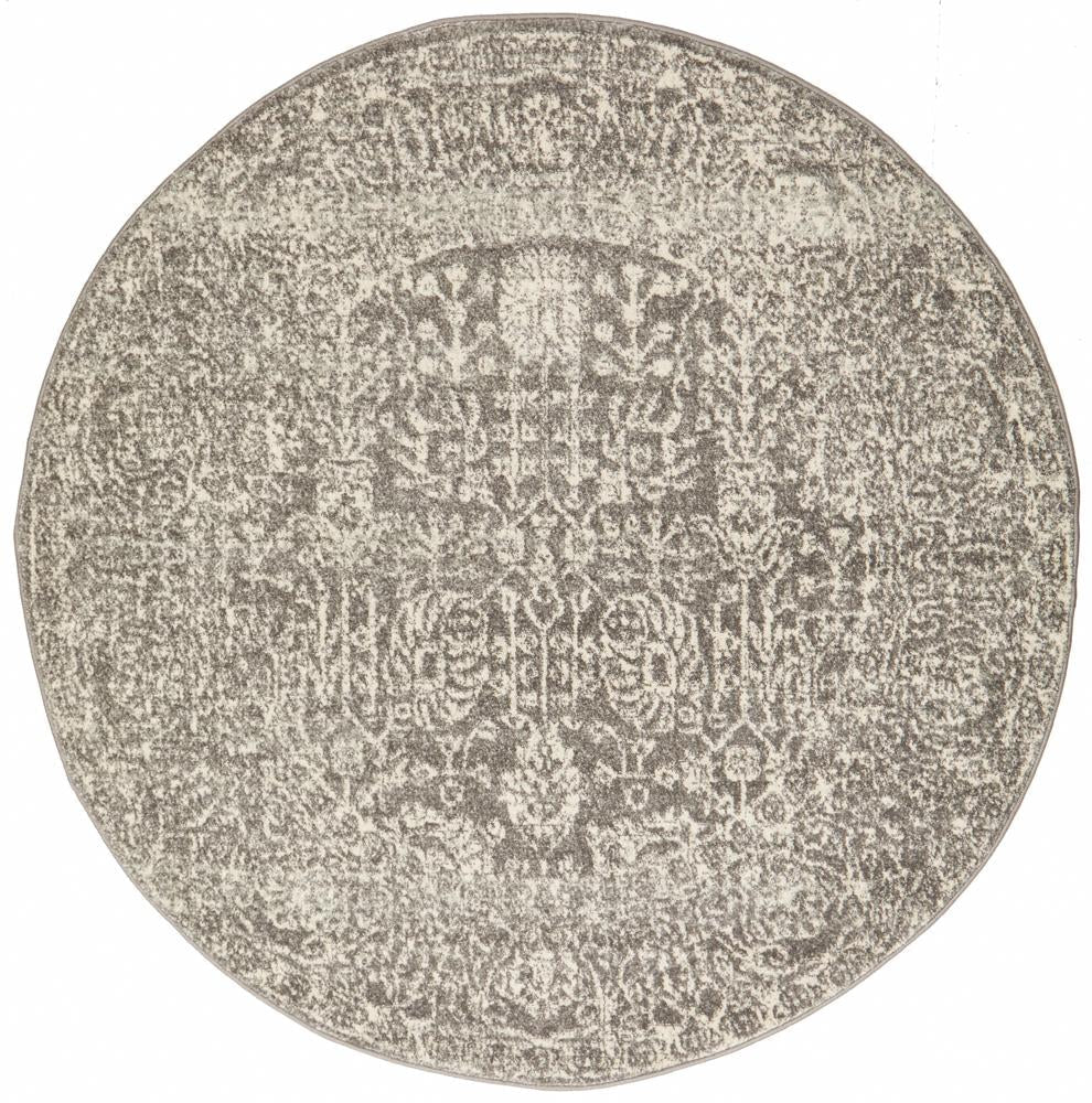 Evoke Homage Grey Transitional Round Rug Rug Culture