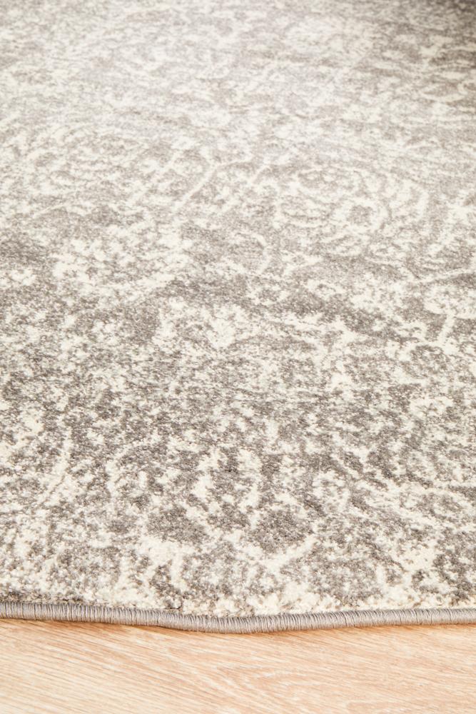Evoke Homage Grey Transitional Round Rug Rug Culture