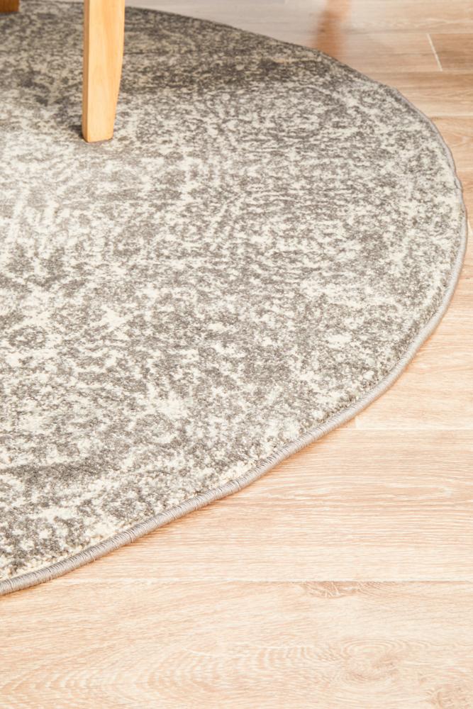 Evoke Homage Grey Transitional Round Rug Rug Culture