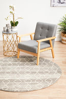 Evoke Remy Silver Transitional Round Rug Rug Culture