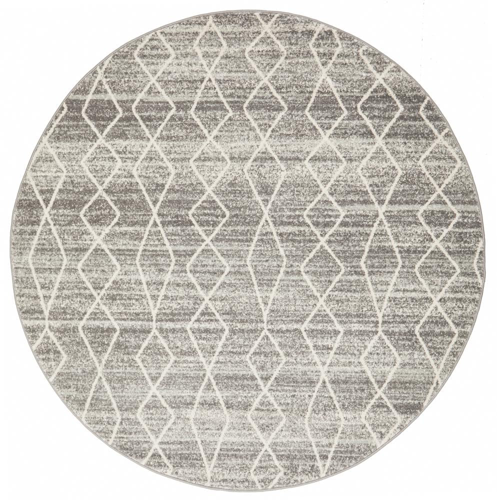 Evoke Remy Silver Transitional Round Rug Rug Culture