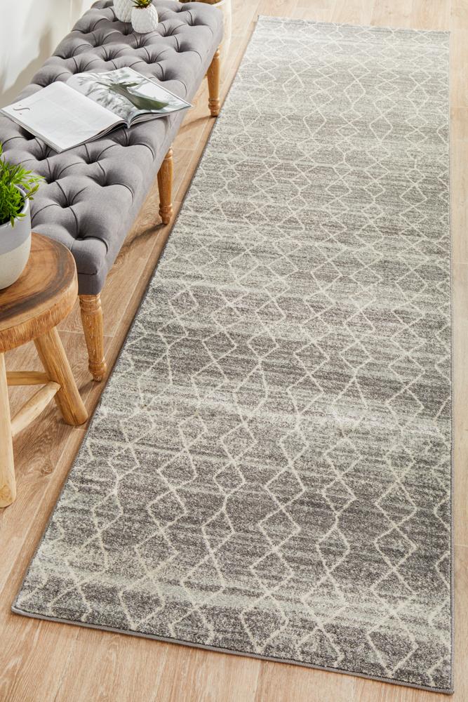 Evoke Remy Silver Transitional Runner Rug Rug Culture