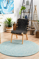 Evoke Depth Blue Transitional Round Rug Rug Culture