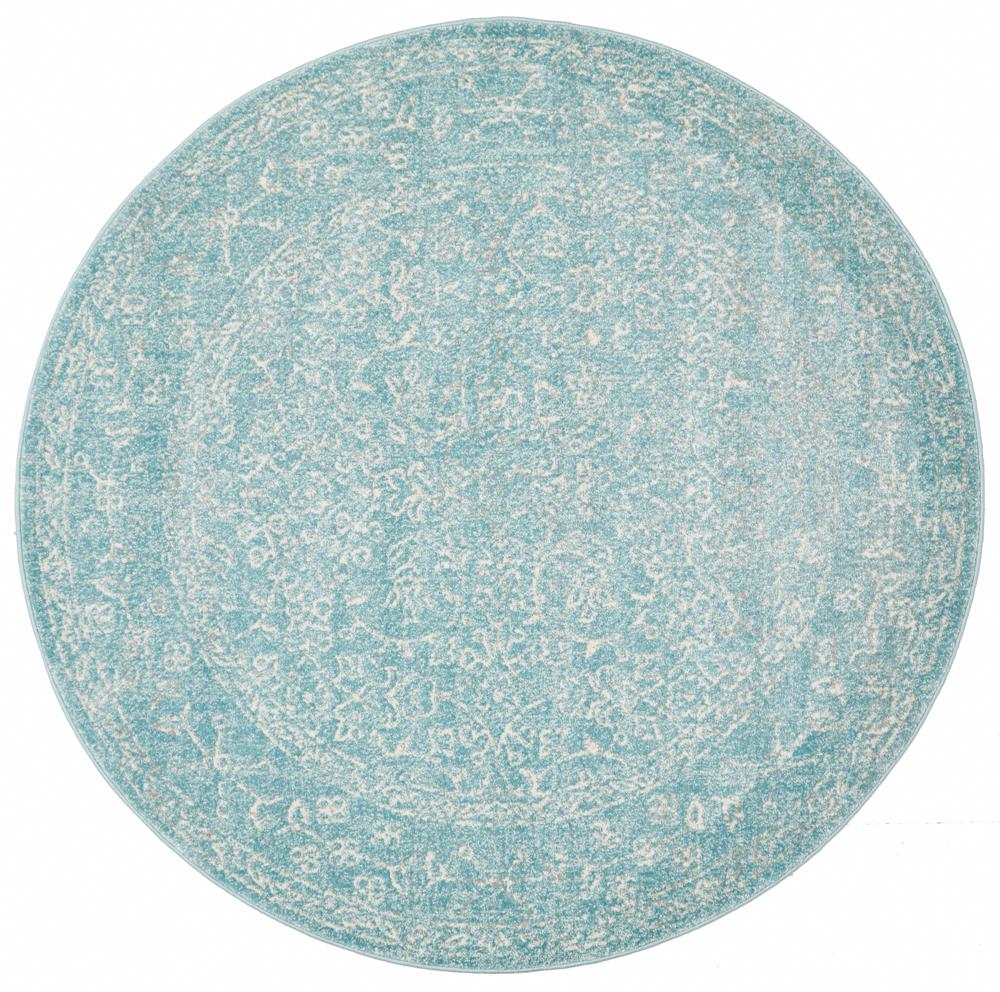 Evoke Depth Blue Transitional Round Rug Rug Culture