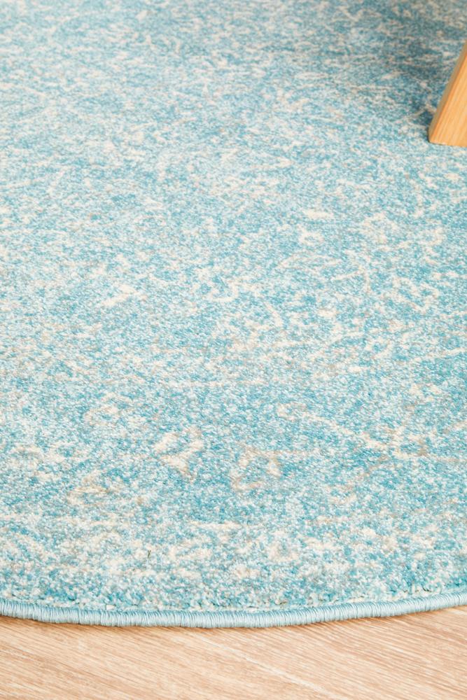 Evoke Depth Blue Transitional Round Rug Rug Culture