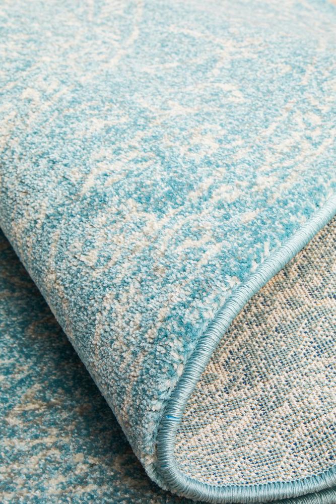 Evoke Depth Blue Transitional Round Rug Rug Culture