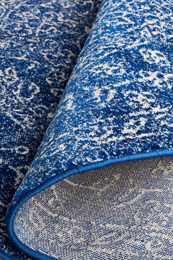 Evoke Artist Navy Transitional Round Rug Rug Culture