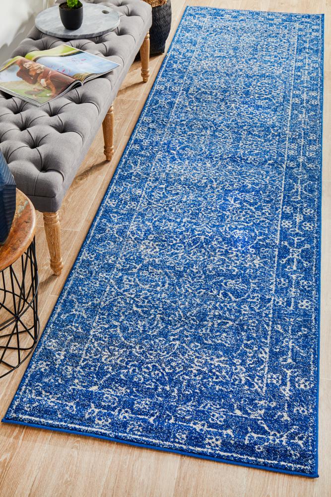 Evoke Artist Navy Transitional Runner Rug Rug Culture