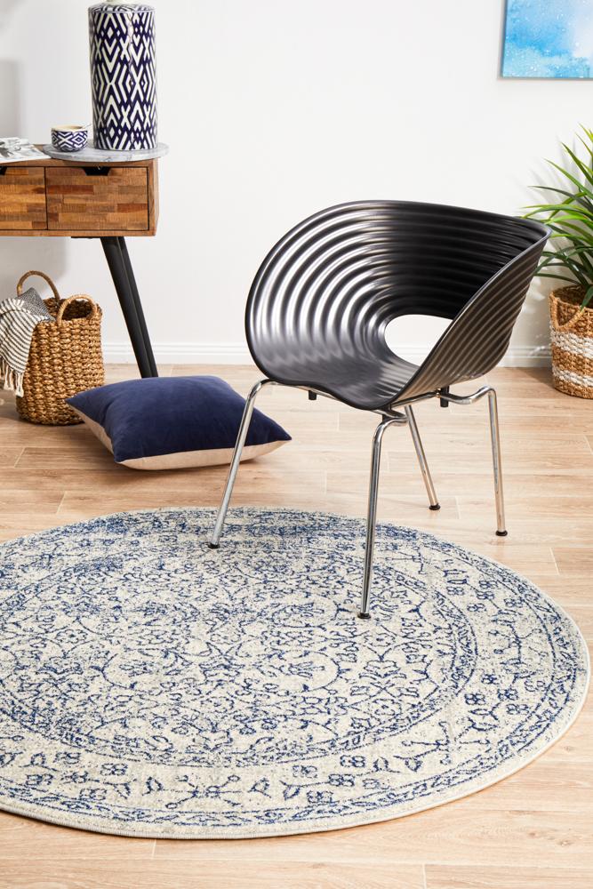 Evoke Whisper White Transitional Round Rug Rug Culture