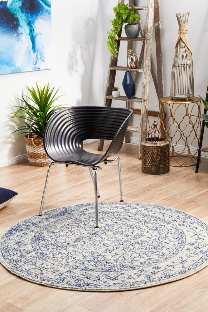 Evoke Whisper White Transitional Round Rug Rug Culture
