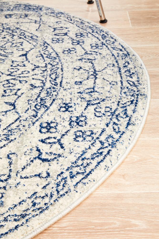 Evoke Whisper White Transitional Round Rug Rug Culture