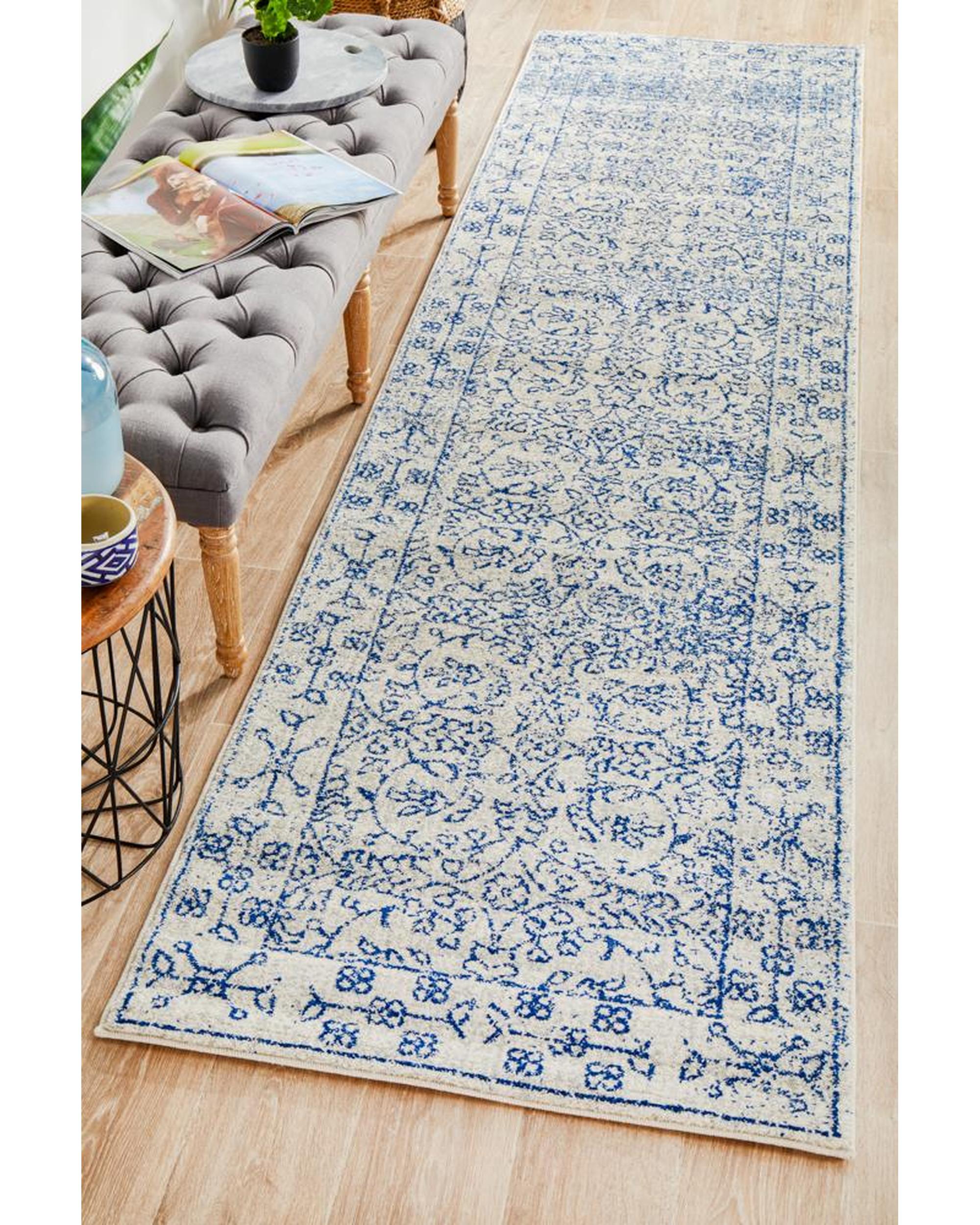 Evoke Whisper White Transitional Runner Rug Rug Culture