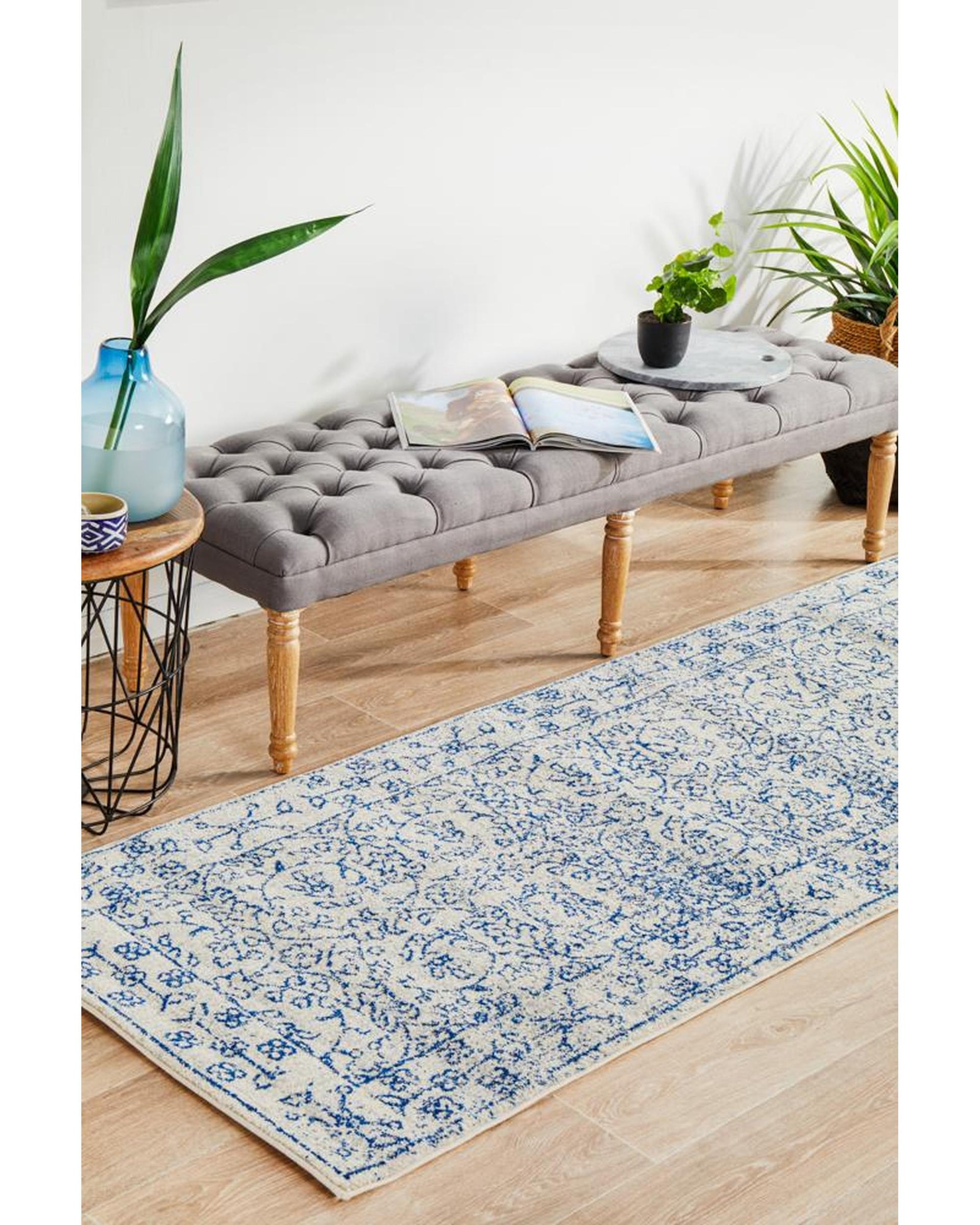 Evoke Whisper White Transitional Runner Rug Rug Culture