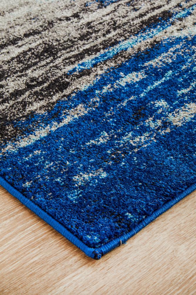 Evoke Transpose Blue Transitional Runner Rug Rug Culture